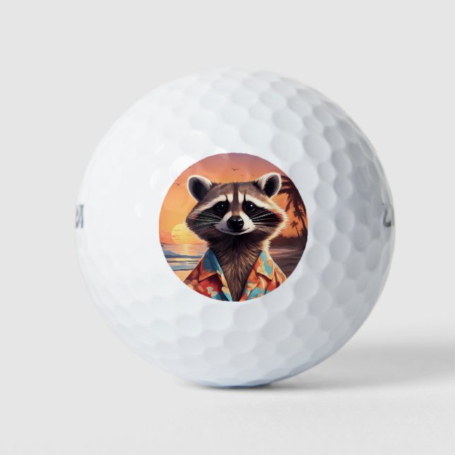 Raccoon Holiday Golfball (Vorderseite)