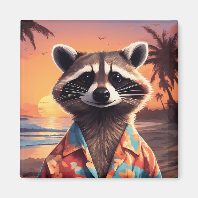 Raccoon Holiday Magnet (Vorne)