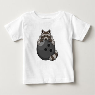 Raccoon im Bowling mit Bowlingball Baby T-shirt