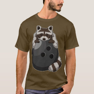 Raccoon im Bowling mit Bowlingball T-Shirt