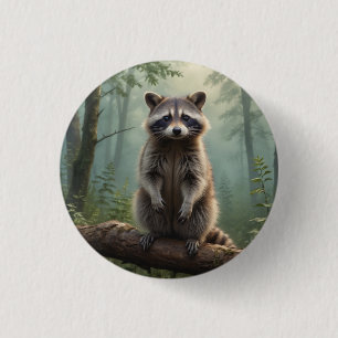 Raccoon im Wald Button