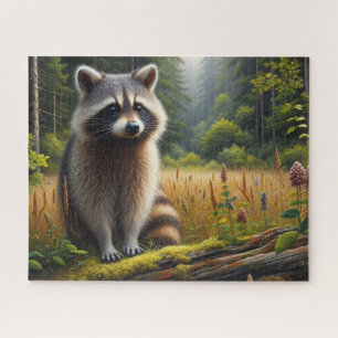 Raccoon in der Wald Natur Puzzle