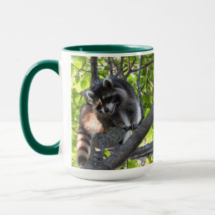 Raccoon in einem Baum Tasse