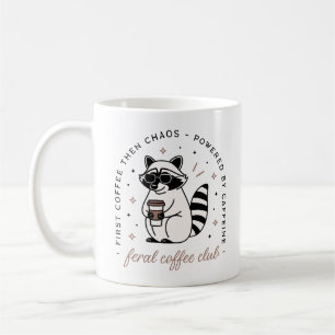 Raccoon Kaffeeliebhaber Klub lustig wilde Ästhetik Kaffeetasse