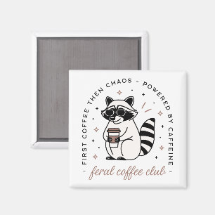 Raccoon-Kaffeeliebhaber lustig Magnet