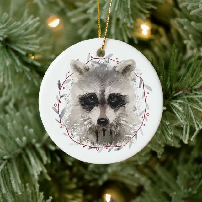 Raccoon Keramik Ornament (Baum)