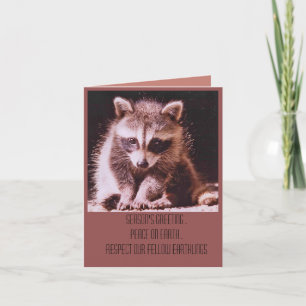 Raccoon Kit Weihnachtsgrüße Feiertagskarte
