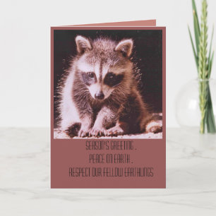Raccoon Kit Weihnachtsgrüße Weihnachtskarte Feiertagskarte