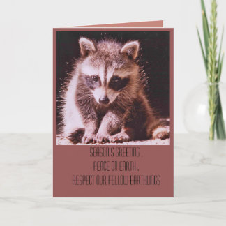 Raccoon Kit Weihnachtsgrüße Weihnachtskarte Feiertagskarte
