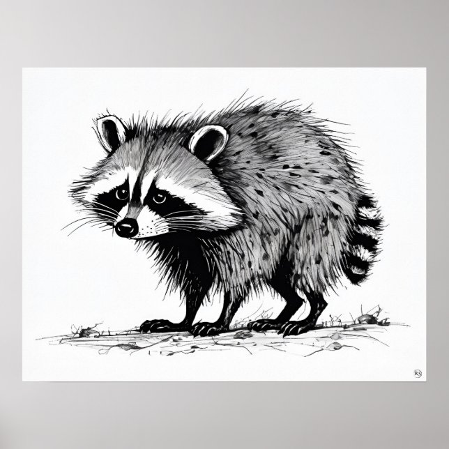 Raccoon - Kunstdruckerei Poster (Vorne)