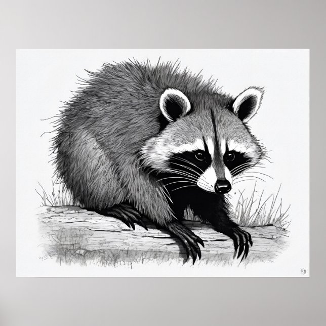 Raccoon - Kunstdruckerei Poster (Vorne)