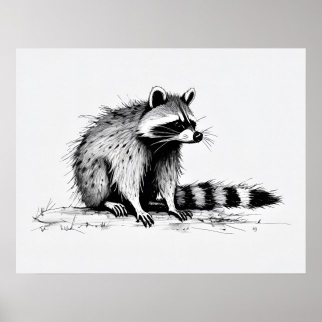 Raccoon - Kunstdruckerei Poster (Vorne)