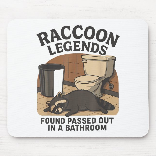 Raccoon Legends Found Ped Out In A Bathroom Trashe Mousepad (Vorne)