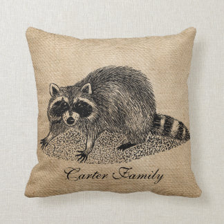 Raccoon-Leinwand personalisiert Kissen