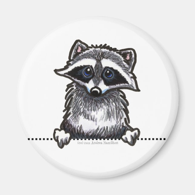 Raccoon Line Art Magnet (Vorne)