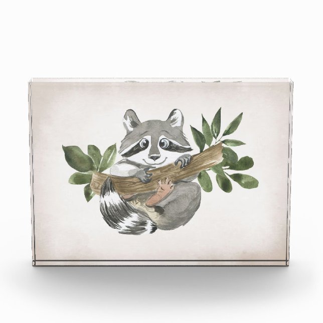 Raccoon Lover Baby Raccoon Kinderzimmer Art Fotoblock (Vorderseite)