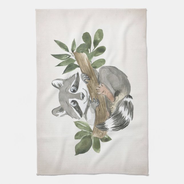 Raccoon Lover Baby Raccoon Kinderzimmer Art Geschirrtuch (Vertikal)