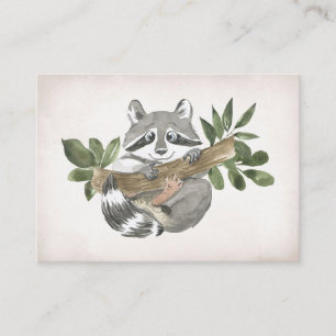 Raccoon Lover Baby Raccoon Kinderzimmer Art Visitenkarte
