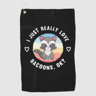 Raccoon Lover I Just Echte Liebe Raccoons Golfhandtuch