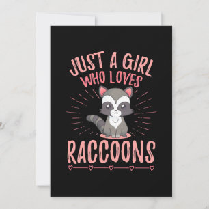Raccoon Lover Just A Girl Lieben Raccoon Einladung