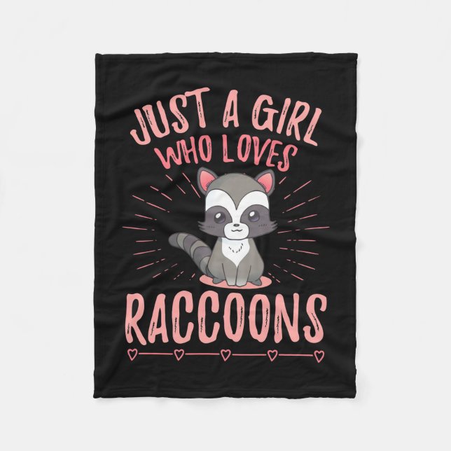 Raccoon Lover Just A Girl Who Loves Raccoon Fleecedecke (Vorderseite)