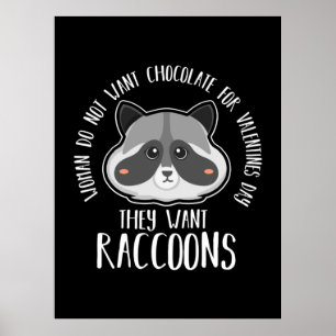 Raccoon Lover Raccoon Für Valentinstag Poster