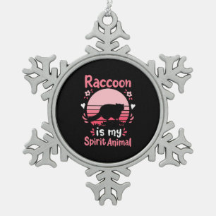 Raccoon Lover Raccoon ist mein Geist Tier Schneeflocken Zinn-Ornament