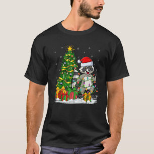 Raccoon Lover Xmas Familie Matching Santa Raccoon T-Shirt