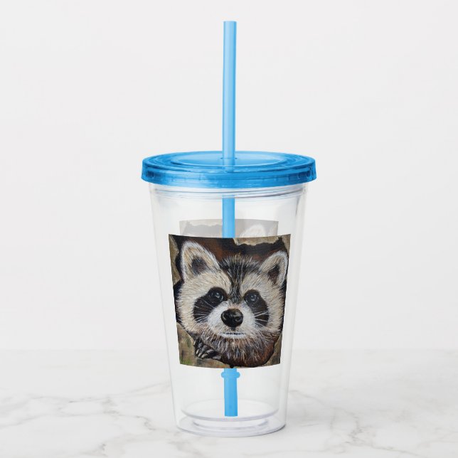 Raccoon-Malerei Acryltrinkbecher (Vorderseite)