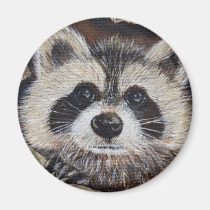 Raccoon-Malerei Magnet