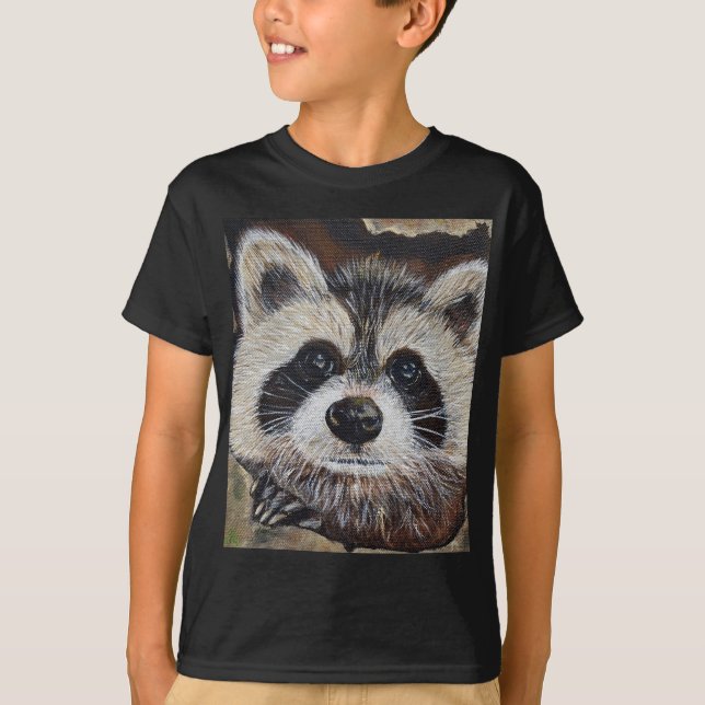 Raccoon-Malerei T-Shirt (Vorderseite)