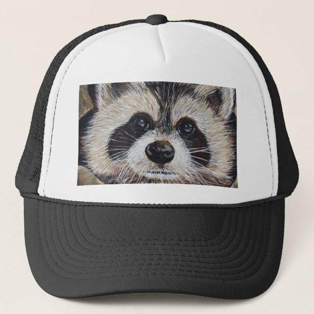 Raccoon-Malerei Truckerkappe (Vorderseite)
