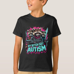 Raccoon Meme Mein Got Autismus Funny Autismus Bewu T-Shirt