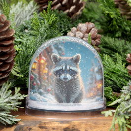 Raccoon Merry Christmas Schneekugeln