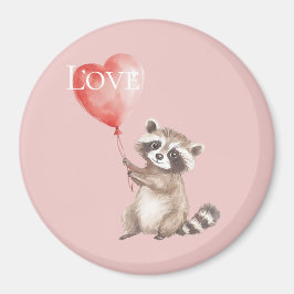 Raccoon mit A Balloon-Liebe Magnet