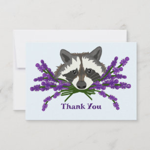 Raccoon mit Lavendel Dankeskarte