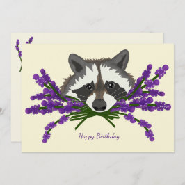 Raccoon mit Lavendel Einladung