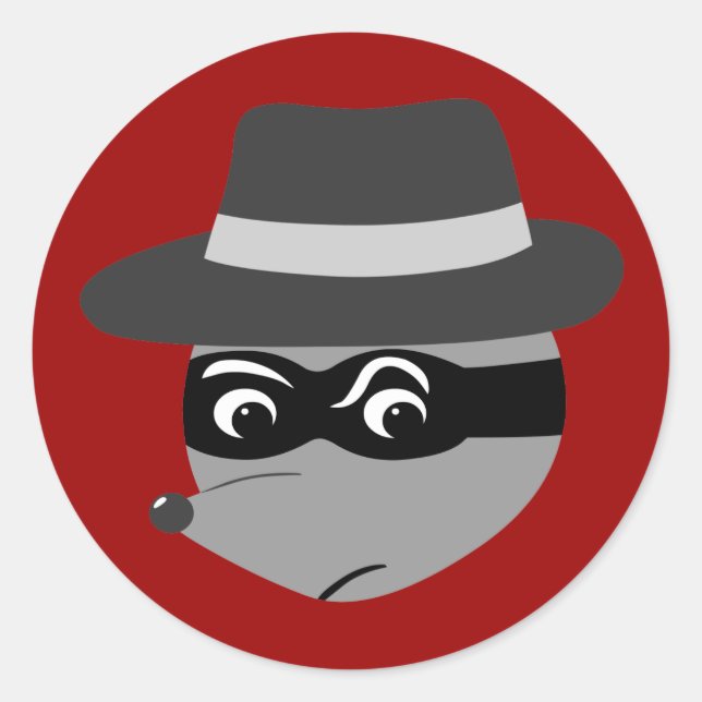 Raccoon Mobster Runder Aufkleber (Vorderseite)