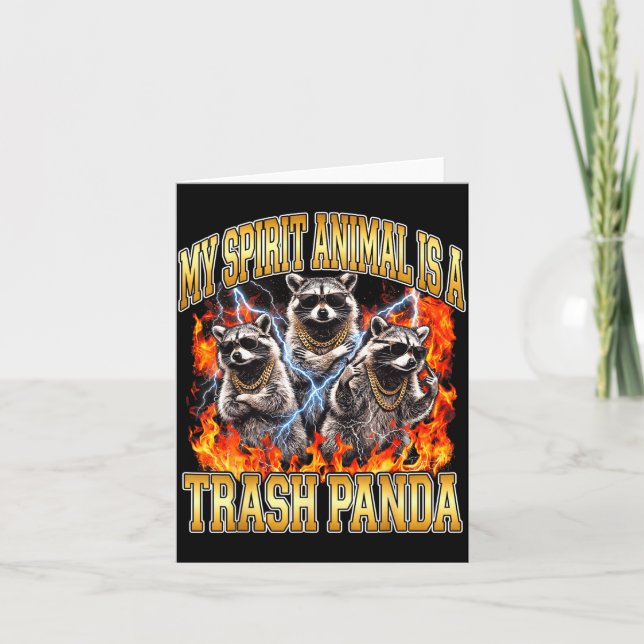 Raccoon My Srit Animal Is A Trash Panda Funny Boot Karte (Vorderseite)