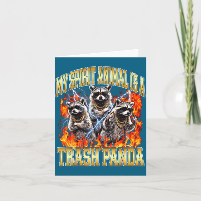 Raccoon My Srit Animal Is A Trash Panda Funny Boot Karte (Vorderseite)