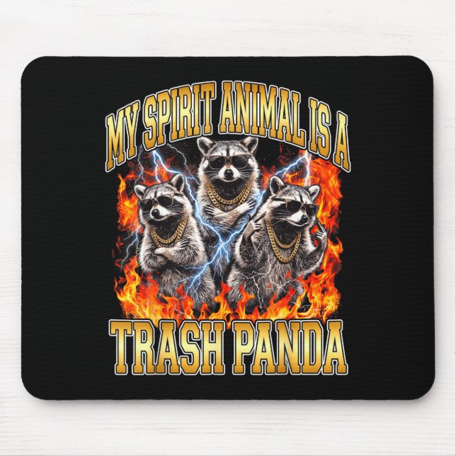 Raccoon My Srit Animal Is A Trash Panda Funny Boot Mousepad (Vorne)