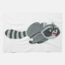 Raccoon niedlich Running Cartoon Handtuch