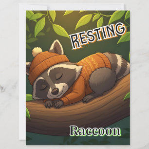 Raccoon Niedlicher Cartoon Kids Kinderzimmer Art