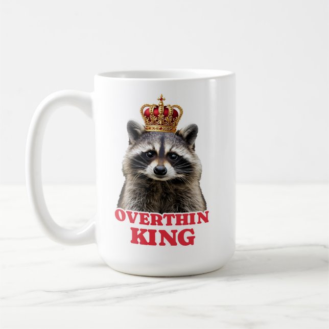 Raccoon Overthinking King Kaffeetasse (Links)