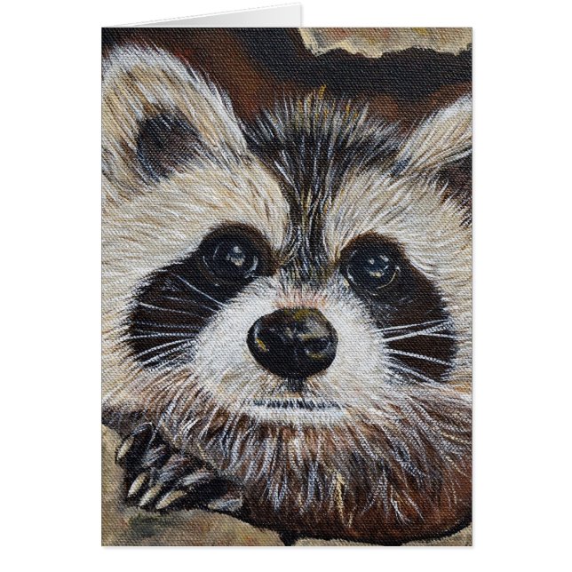 Raccoon Painting Grußkarte (Vorne)
