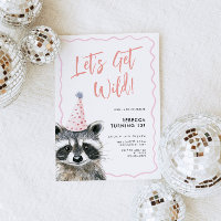 Raccoon Party Hat Lassen Sie uns Wild Geburtstag