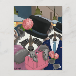Raccoon Party. Postkarte