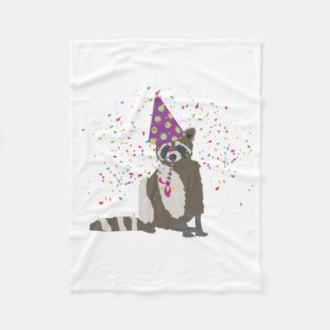 Raccoon Partying - Tiere mit einem Party Fleecedecke (Vorderseite)
