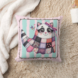 Raccoon Patchwork Quilt - Niedlicher Rustikaler Fa Kissen