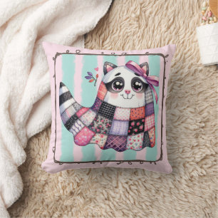 Raccoon Patchwork Quilt - Niedlicher Rustikaler Fa Kissen